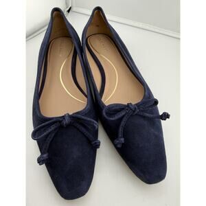 $150 Cole Haan Women Bethany Black Suede Ballerina Flat Sz 8.5 B